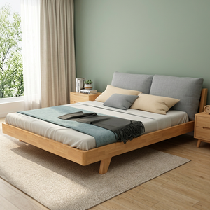 Modern Minimalist Solid Teak Platform <b>Bed</b> <b>Frame</b> Wooden <b>Bed</b> Base <b>for</b> Hotel Villa Bedroom Furniture - Product Image 3
