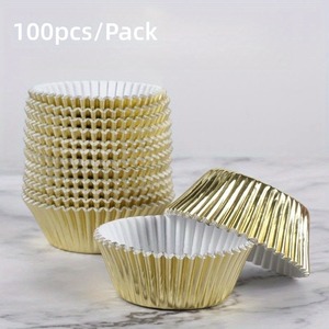 Aluminum Foil Cake Cups Round Oven Safe PE Coated Disposable Baking Molds For Cupcakes - Product Image 3