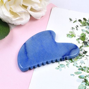 Massaggiatore Facciale <span class=keywords><strong>Gua</strong></span> <span class=keywords><strong>Sha</strong></span> in Giada Vera Avventurina Blu Naturale Anti-invecchiamento Strumento <span class=keywords><strong>Gua</strong></span> <span class=keywords><strong>Sha</strong></span> con Marchio Privato <span class=keywords><strong>Pietra</strong></span> <span class=keywords><strong>Gua</strong></span> <span class=keywords><strong>Sha</strong></span> per il Viso con Dentellatura - Product Image 3