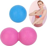 Balle d'arachide en caoutchouc élastique écologique non toxique avec logo personnalisé en gros double pour les tissus profonds balle de massage en silicone