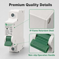 Interruptor Automático Miniatura (MCB) DZ47 C45 Tipo 1P 2P 3P 4P 6kA 230/400V para Riel DIN 6A-63A - ¡Oferta Especial!