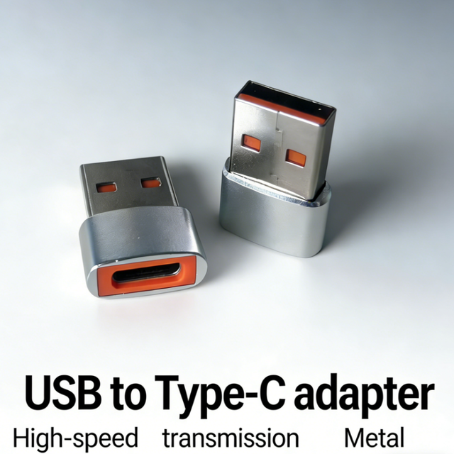 6A Fast Charging USB-A to USB-C Adapter Aluminum Alloy Shell Mobile Phone Laptop Tablet Charger with OTG Data Transfer