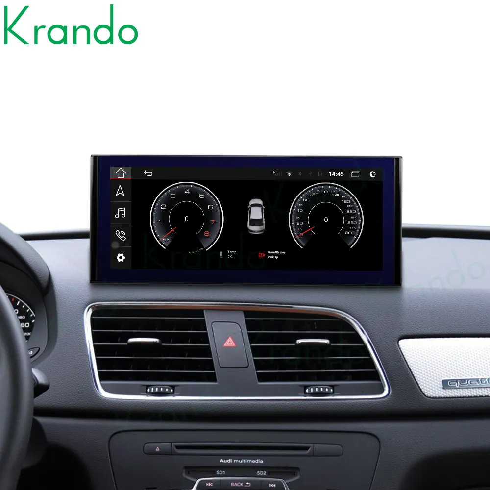 Krando Pemutar Multimedia Mobil Android 11.0 Tablet Headset 12.3 ''untuk Audi Q3 2011-2018 Sistem Navigasi Nirkabel Android Auto