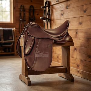 Selle de dressage de haute qualité en cuir de vachette fin, style anglais, confortable et durable avec siège artisanal doux - Product Image 3