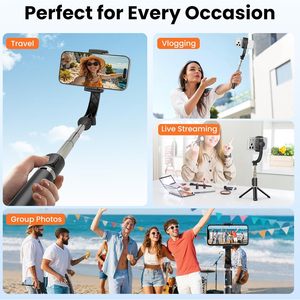 Stabilisateur de smartphone Fisherfans, stabilisateur à 1 axe, bâton de selfie en aluminium, trépied avec télécommande pour téléphone portable - Product Image 5