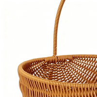Panier à pastèque en rotin synthétique tressé à la main avec poignée, panier cadeau pour demoiselle d'honneur, pour mariage, Halloween, rangement de fruits