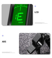 "Accordeur de guitare numérique Clip-On Tone Tuner LCD pour violon basse électrique Urikri Accessoires de guitare universels rotatifs à 360 degrés"