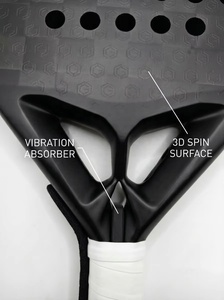 Raqueta de Pádel de Fibra de Carbono 18K con Logotipo Personalizado, Antivibración, Forma de Lágrima, con Amortiguador de Impactos - Product Image 2