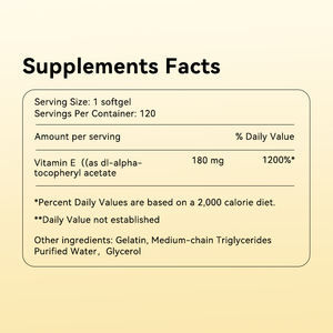OEM/ODM/OBM Dismok Organische Feuchtigkeitsspendende Vitamin-E-Softgel-Kapseln Antioxidans Immununterstützung Vorteile für Erwachsene Individuell Anpassbar - Product Image 4