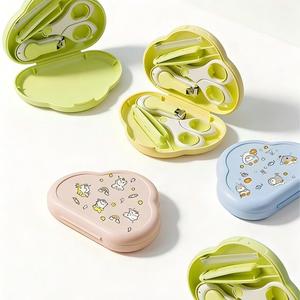 Perlengkapan Perawatan Bayi Aman dengan Tepi Bulat, Kotak Kartun Portabel Multifungsi untuk Perawatan Bayi Baru Lahir, <span class=keywords><strong>Set</strong></span> Perawatan Kuku Bayi - Product Image 1