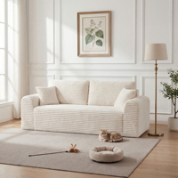 Sofá Modular Seccional Sin Estructura de 86.6 Pulgadas, Extra Grande, Sin Resortes, Asientos Profundos, No Requiere Montaje, Ideal para Villas y Escuelas
