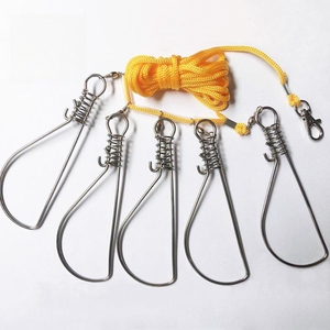 Vente en gros portable 5 boutons-pression accessoires <span class=keywords><strong>de</strong></span> pêche en acier inoxydable poisson câble serrure poisson vivant <span class=keywords><strong>casier</strong></span> avec sac - Product Image 2