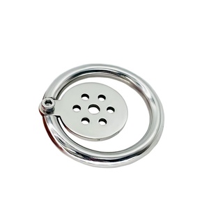 Candado de Castidad Masculino Plano de Acero Inoxidable FRRK BDSM con Anillo para Pene, Catéter Uretral, Tapón para Pene, Correa de Bondage, Juguetes Sexuales para Adultos - Product Image 4