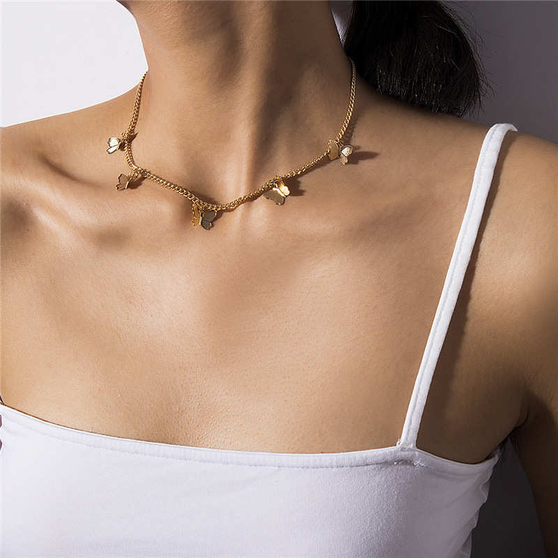 Collier papillon trois dimensions, pour femmes, aiwu, petit ras du cou, nouvelle mode