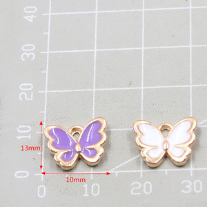 13Mm Bướm Bông Tai Charms Nhỏ Giọt Hợp Kim Dầu Men Mặt Dây Chuyền Hỗn Hợp Màu Sắc Bướm Vòng Đeo Tay Charms - Product Image 2