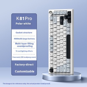 ลูกบิด K81แบบกลไกไร้สายสามโหมดปรับแต่งตามต้องการลูกบิดสะกดสีสำหรับเล่นเกมสลักด้านข้างปลั๊กร้อนสำหรับแล็ปท็อป - Product Image 6