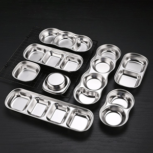 Assiettes de service multi-compartiments en acier inoxydable, style coréen, argent et or, pour dîner, sushi et mini-plats – Vente en gros usine - Product Image 1