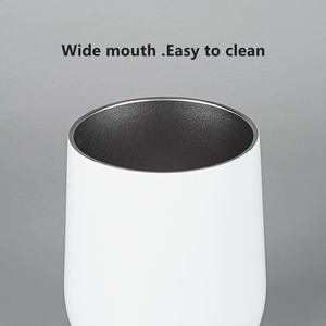 Gobelet à vin en acier inoxydable avec couvercle, isolé, forme d'œuf, 12 oz, disponible en noir et bleu - Product Image 3