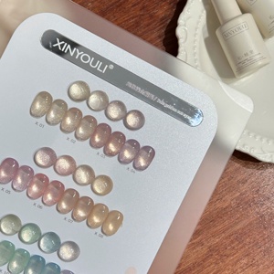 XINYOULI Set Smalto Gel UV 12 Colori Eco-Friendly Vegano Non Tossico Magnetico Fai-da-te Uso Professionale Lusso Francese Effetto <span class=keywords><strong>Occhio</strong></span> di <span class=keywords><strong>Gatto</strong></span> Dorato Pallido - Product Image 4