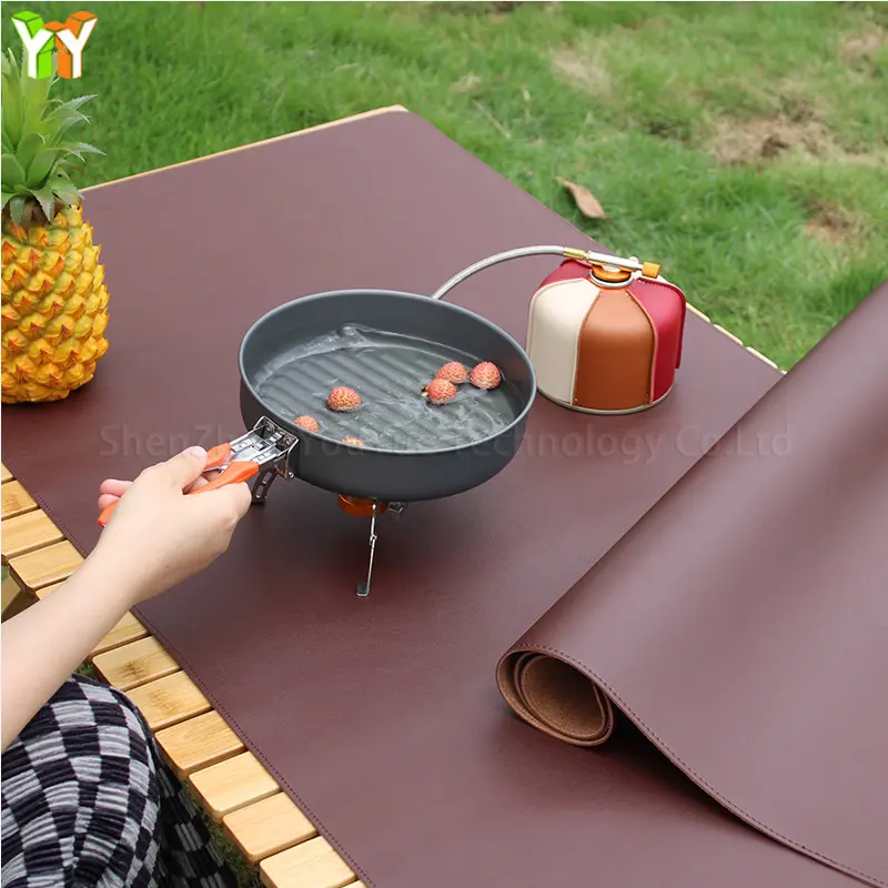 Portable Camping Mat Table Pads PU Leather Folding Placemat Waterproof Table Mats Carpet for Kitchen Picnic