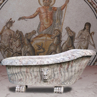 Baignoire en marbre gris pietra sculptée en pierre naturelle de haute qualité à usage domestique