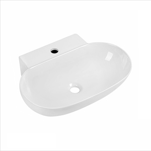 Vasques <span class=keywords><strong>de</strong></span> salle <span class=keywords><strong>de</strong></span> bain en céramique blanches en gros, à poser sur comptoir, <span class=keywords><strong>de</strong></span> type artistique, en plusieurs formes - Product Image 4