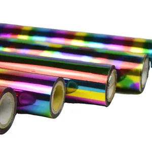 multi colors rainbow 1500mm width heat transfer heat transfer film flower design fabric flower hot stamping foil