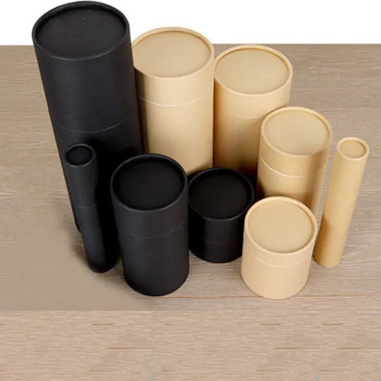 Personalizado tamanho do logotipo do cilindro liso papel em papel tubos do papelão do produto comestível embalagem latas