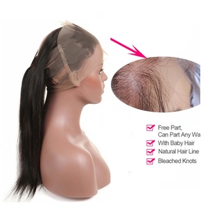 Closure frontale 360 en dentelle 100% cheveux humains, cheveux indiens lisses, avec baby hair - Product Image 5