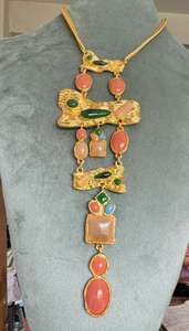 Kaimei 2025 joyería de moda al por mayor mujeres Vintage oro hermoso colgante collar largo turquesa piedra mujeres colgante collares - Product Image 4