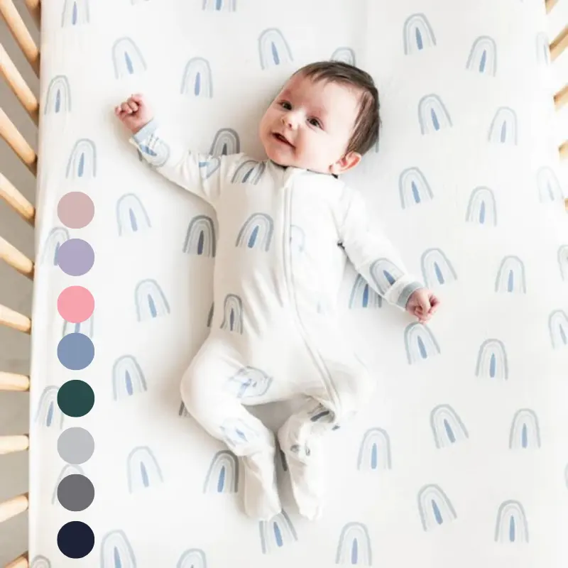 Hot Sale Baby Produkt blatt Baumwolle Bambus Baby Artikel Plain Farbe Baby Krippe Blatt