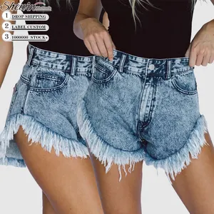 Wholesale Designer Fashion Sexy High Waist Ripped Short Pants Summer Denim Women Jean Shorts