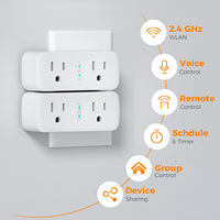 Prise intelligente WiFi prise intelligente double prise Alexa/Google Home contrôle vocal minuterie Protection contre les surtensions IP11 10A 125V