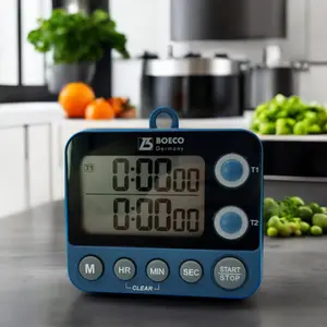 Custom Kitchen Electronic Timer Novelty Design Digital 2-Channel LCD Display Magnetic Durable ABS PC Material for Cooking