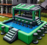 Bar de piscine gonflable pour fête de jardin en PVC adapté à l'extérieur, grande plateforme de loisirs