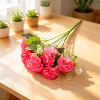 Klaar voor verzending Realistische Kunstmatige Anjerboeket Zijden Kleine Bloemenbundel voor Snelle Levering Online Groothandel