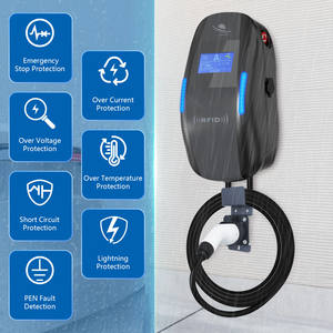 ที่ชาร์จไฟฟ้ากระแสสลับ EV ติดผนังอัจฉริยะ22Kw ใหม่เครื่องชาร์จในรถยนต์แบบเร็วที่ชาร์จในรถแบบ32A 2ช่องสำหรับใช้ในบ้าน - Product Image 3
