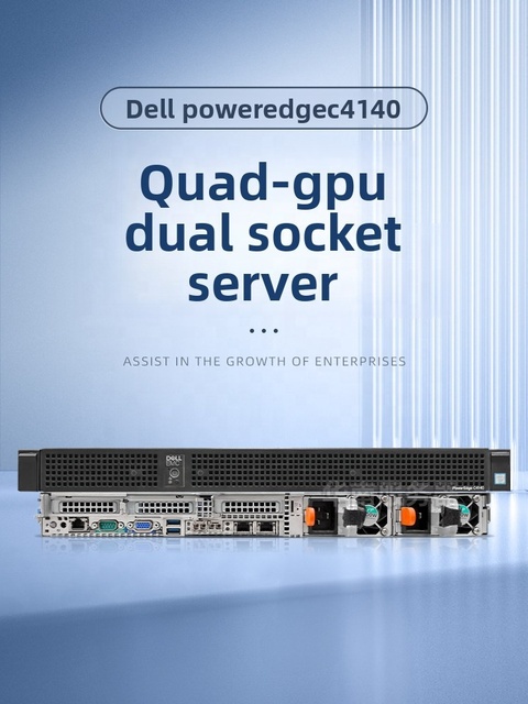 Used C4140 2.0 GHz 4-GPU Rack-Mounted Server System for AI Computing and Big Data Analytics
