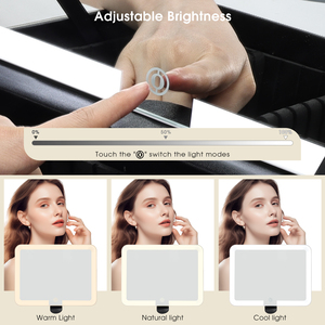 Large <b>Makeup</b> <b>Case</b> with LED Mirror Travel <b>Makeup</b> Bag Leather Cosmetic Bag with Adjustable Dividers Brush Holder - Product Image 4