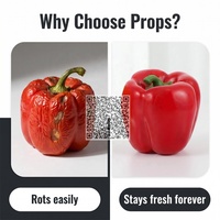 Poivron artificiel de haute qualité, réaliste, pour l'affichage en showroom, la mise en scène de cuisines, accessoires de marketing alimentaire de qualité commerciale