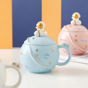 Nordic Style <b>Gift</b> <b>Box</b> Cartoon Rocket Planet Space Astronaut Water <b>Large</b> Capacity Ceramic Coffee Cute Breakfast Milk Mug - Product Image 2