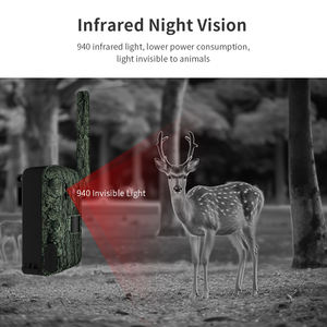 A8 Caméra de chasse sauvage 4G Lte Trail Caméra SIM sans fil 940 sans lueur Caméra de vision nocturne pour la chasse Camo vert avec panneau solaire - Product Image 5