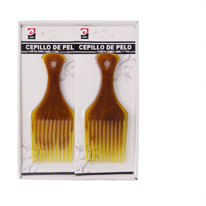 Spazzola per Capelli in Plastica Gialla e Marrone per Capelli Morbidi e Fini - Product Image 1