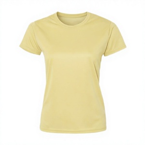 Nueva Llegada: Camisa de Oficina para Mujer, Primavera-Otoño, Moderna, Estampada, Informal, 260gsm, Poliéster Satinado con Lentejuelas, Cuello Redondo, Manga Corta - Product Image 3