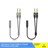 Adaptateur audio 3,5 mm deux-en-un en cuivre pour écouteurs de téléphone portable et micro, et pour casque d'ordinateur (un vers deux)