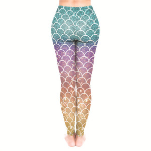 <span class=keywords><strong>Legging</strong></span> à imprimé arc-en-ciel avec sirène et paillettes, doux et extensible, longueur cheville, pour <span class=keywords><strong>femme</strong></span>, nouvel arrivage - Product Image 2