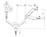 Support de bras double pour moniteur d'ordinateur, support de bureau pour écran LCD de 13 à 32 pouces