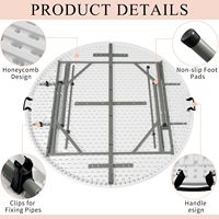 Table de salle à manger pliante en plastique moderne et durable, blanche, pour événements, banquets, traiteur, fêtes, jardin, hôtel