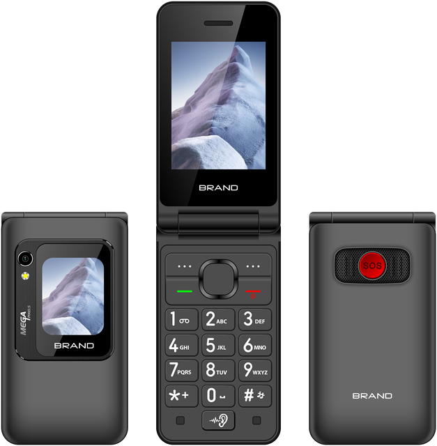 OEM/ODM Flip Phone GSM GLOBAL 2G Senior Phone Mobile Keypad Phone with SOS, HAC Functions Big Buttons Large Fonts for Seniors