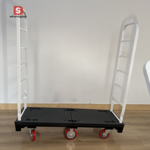 Camion-plate-forme U-<span class=keywords><strong>Boat</strong></span> à allée étroite, robuste, chariot à six roues, chariots de bateau en U pour supermarché, entrepôt, magasin - Product Image 2